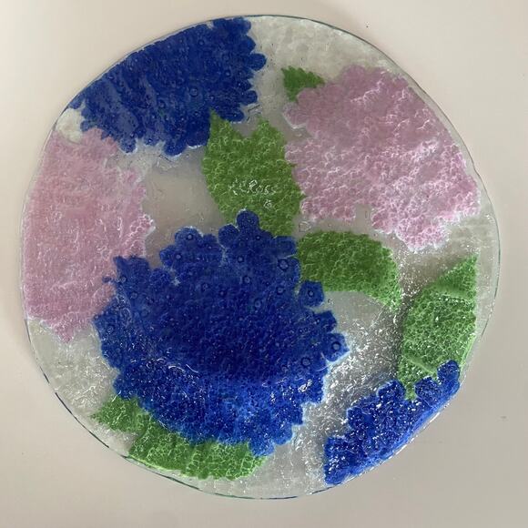 Sydenstricker Fused Glass Signed Art Plate 8-1/2” Diameter FLAWLESS - Picture 2 of 3